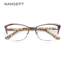 Metal Women Fashion Cat Eye Frame Optical Glasses Frames Retro Eyeglasses Transparent Computer Glasses For Women