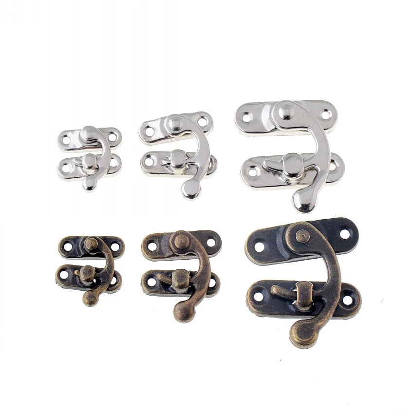 Free Shipping 5Sets Metal Hook Box Latches Clasp Box Lock Purse Lock Silver Tone / bronze tone