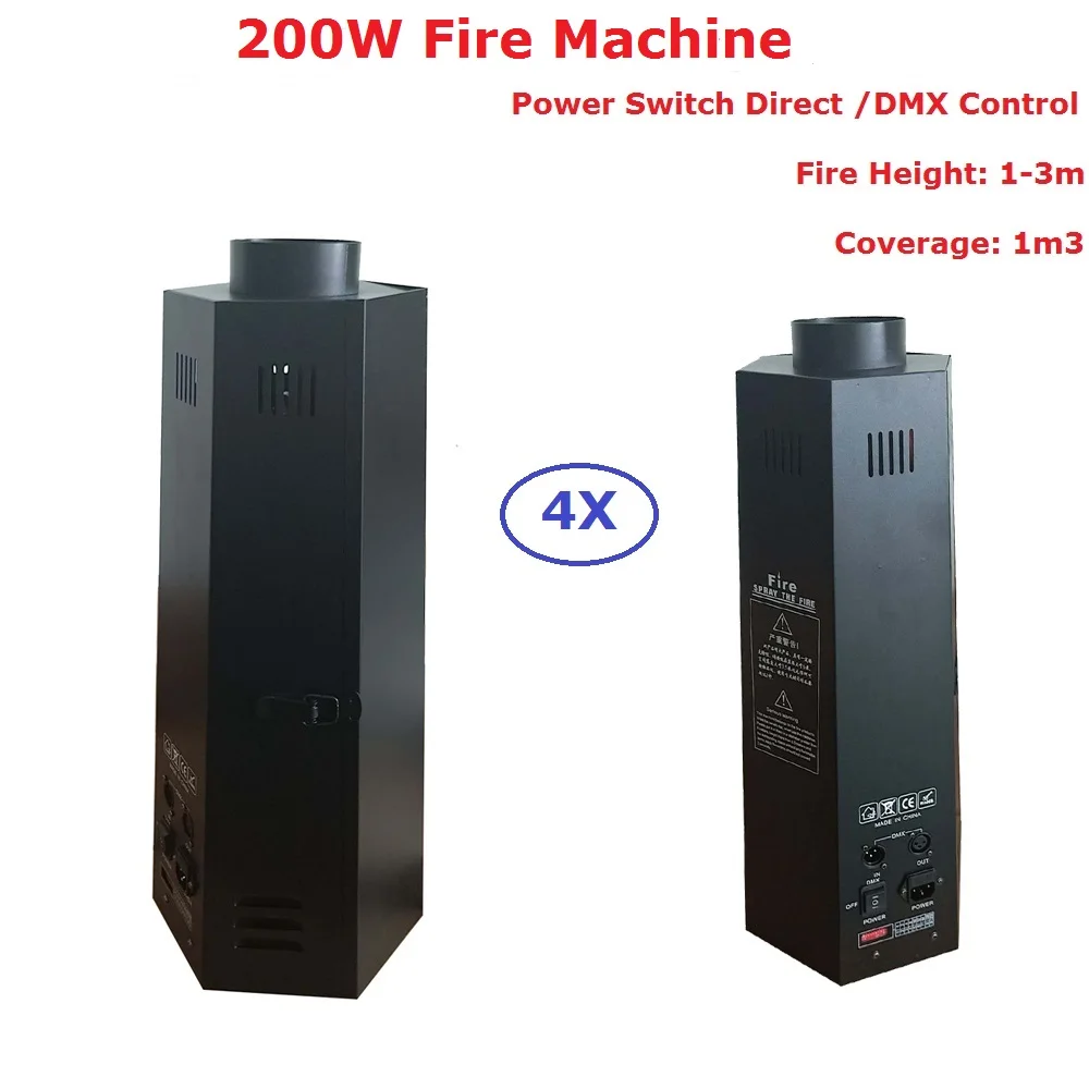 4XLot Sales Professional Stage DJ Fire Machine Vertical DMX Flame Projector Stage Effect Equipments DMX / Power Switch Control