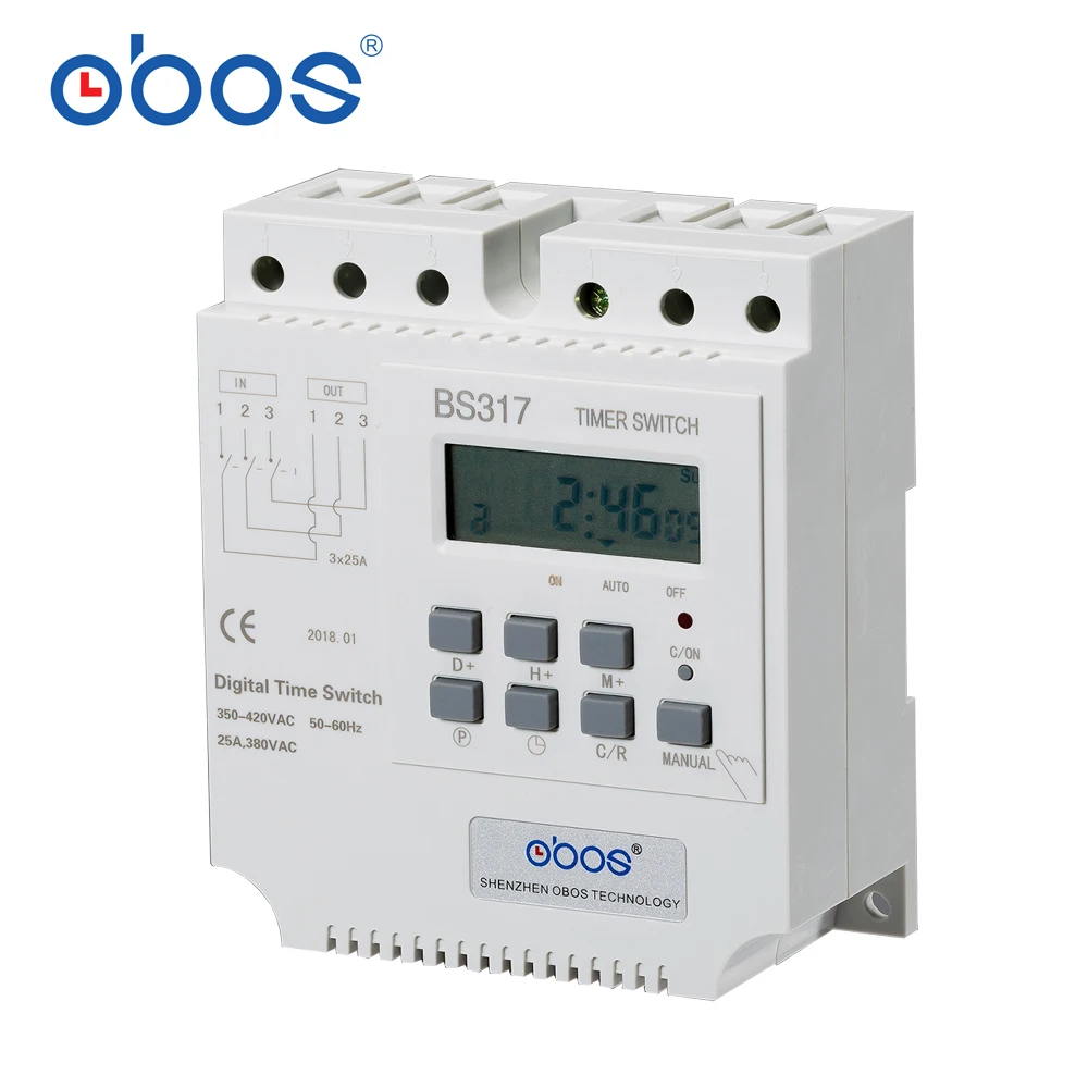 OBOS good credit BS317 380V / 25A / 16A three-phase timer Three-phase motor timing control switch 16 times on / off