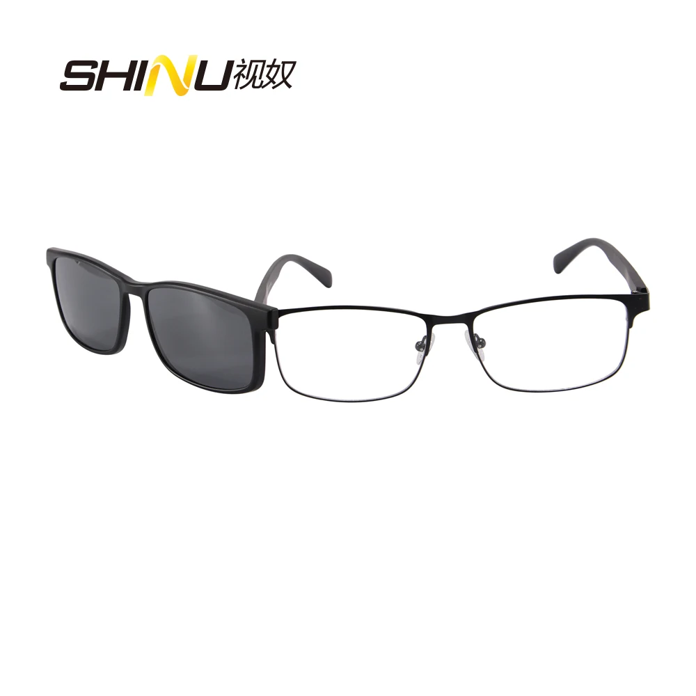 Shinu Marke progressive multifokale Lesebrille mit Clip auf Magnet Sonnenbrille für Männer verschreibung pflicht ige Brille polarisiert