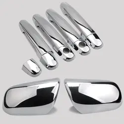 Chrome Side Rear View Mirror + Door Handle Cover Trim For Toyota Corolla 2007 2008 2009 2010 2011 2012 2013 Accerssories Styling