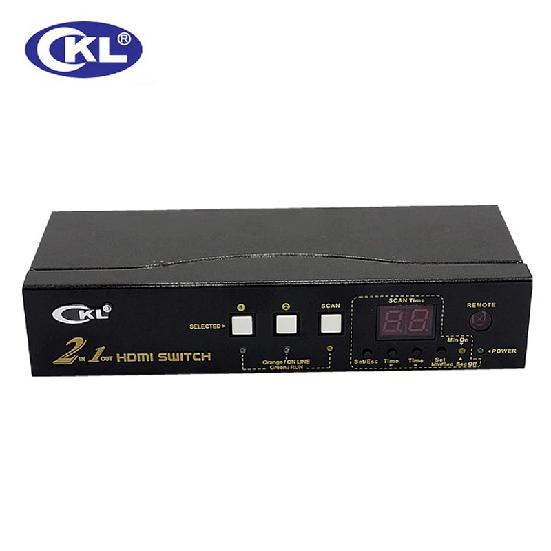 CKL 2 ميناء Auto HDMI التبديل 2 في 1 خارج مع IR عن بعد RS232 التحكم دعم 3D 1080P EDID السيارات كشف CKL-21H