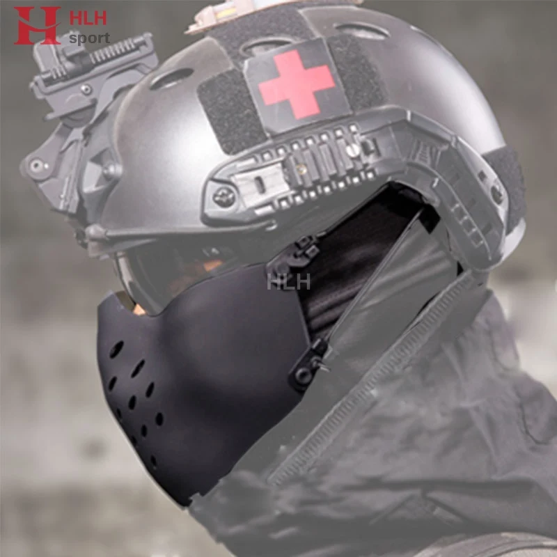 Hlhsport New Mesh Face Mask Tactical Face Shields Airsoft Hunting Military Party Movie Camo Ghost Combat Mask