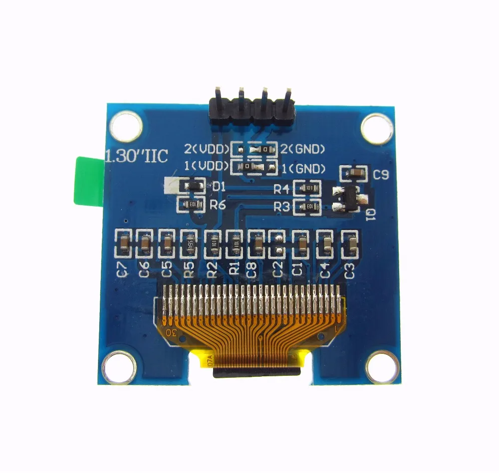 Hailangniao 1 pces 1.3 "módulo oled cor azul iic i2c 128x64 1.3 polegadas oled lcd display led módulo 1.3" iic i2c comunicar