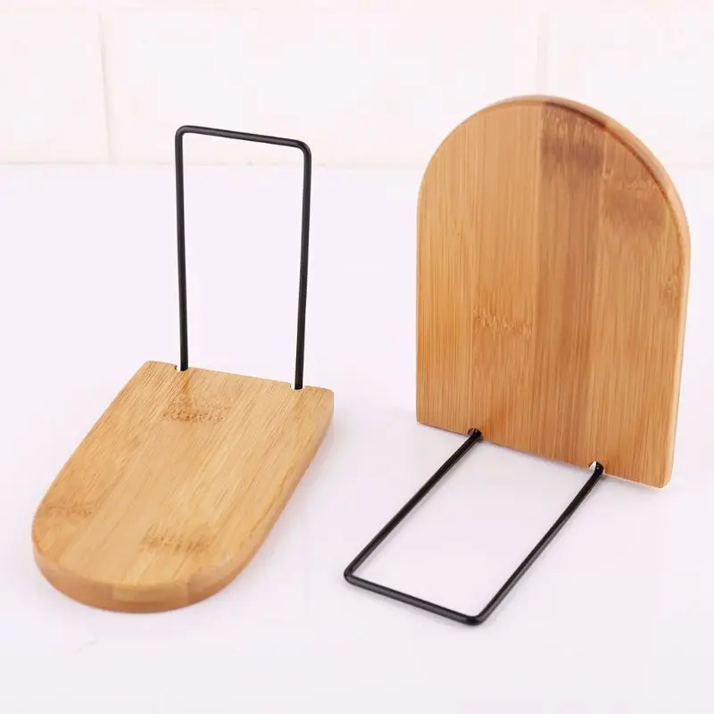 Nature Bamboo Desktop Organizer Office Home Bookends Book Ends Stand Holder Shelf Bookrack