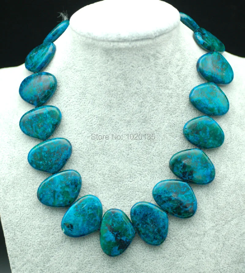 wow! manmade peacock stone fan 20*30mm necklace greeen necklace 17inch wholesale beads