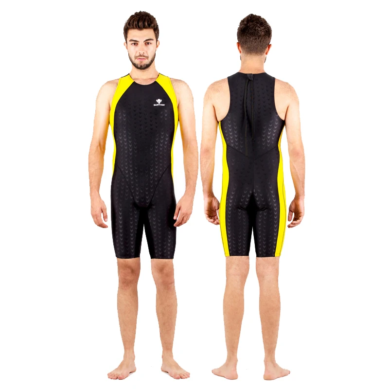 HXBY Black Mens One Piece Swimwear Men Swimsuit Solid Racing Bathing Suits Swimsuits Competitive Swimming Suit For Men Swim Suit image 5