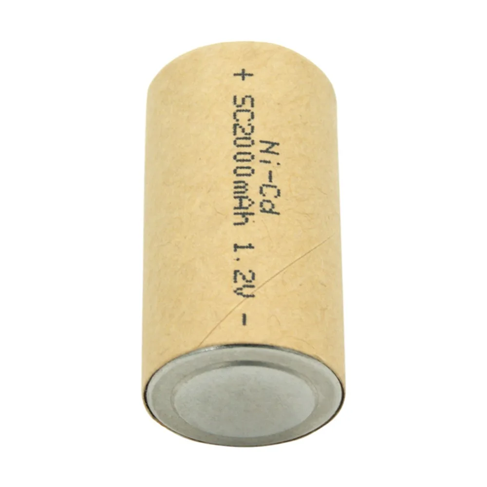 SC Sub C 2000mAh Ni CD 1.2V Rechargeable NI-CD Battery High Discharge Rate 10C for Flashlight Headlamp Power Tools Battery