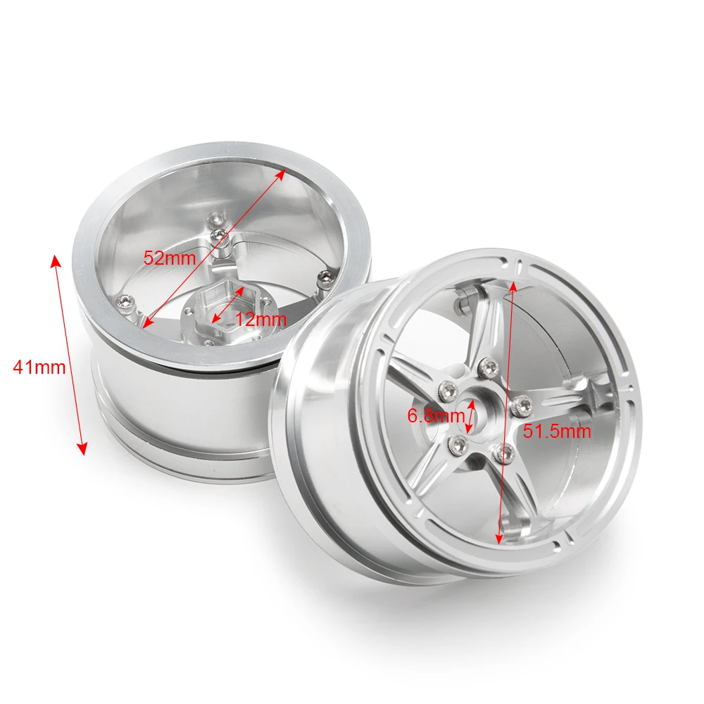 YEAHRUN Metal Alloy Beadlock 2.2 inch Wheel Rims Hubs for Axial Wraith 90048 TRX-4 TRX-6 1/10 RC Crawler Car Upgrade Parts