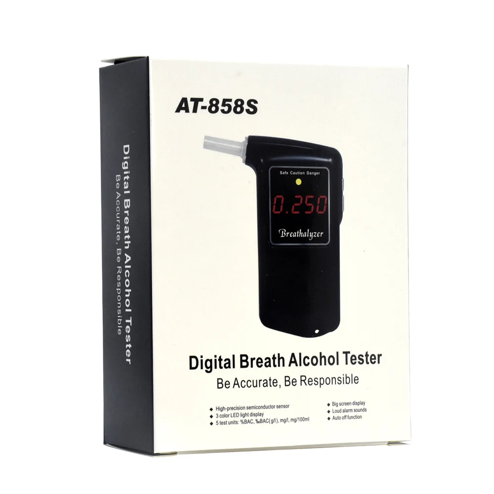 

2019 high accuracy Prefessional Digital Breath Alcohol Tester Breathalyzer AT858S