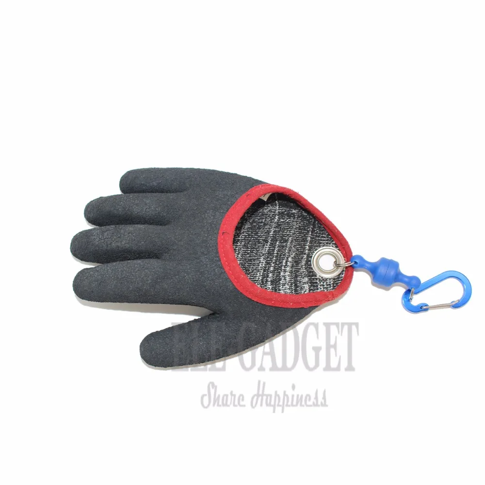 1 Pcs Outdoor Draagbare Vissen Handschoenen Met Magneten Haak Voor Visser Catching Vissen Anti-Slip snijweerstand Handschoenen grijs