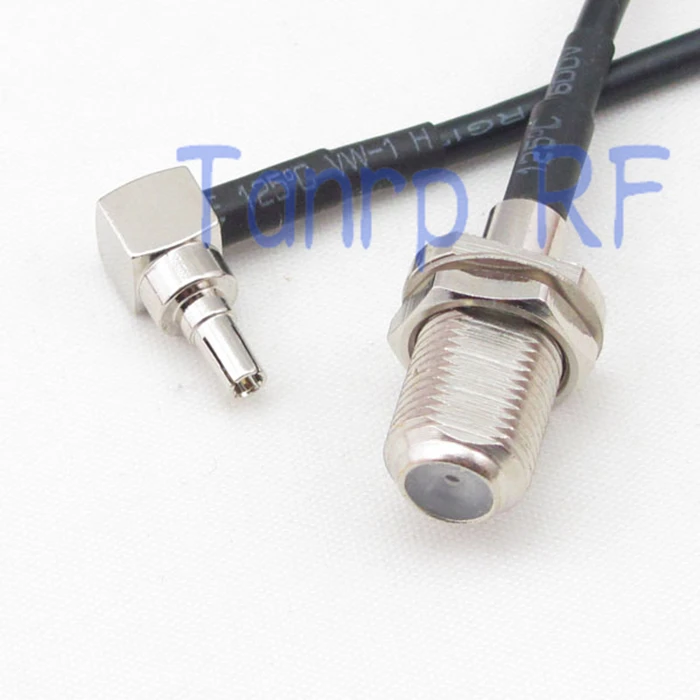 

10PC 6in CRC9 male plug right angle to F female jack RF connector adapter 15CM Pigtail coaxial jumper cable RG174 extension cord