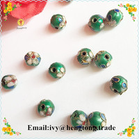 Freeshipping wholesale beautiful rosary necklace & bracelet parts round cloisonne beads,  Jewelry bead Accessory with flower