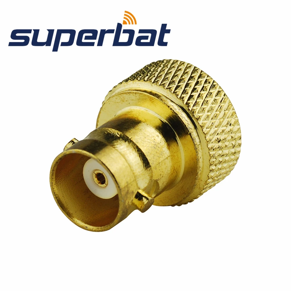 Superbat SMA-BNC Adapter SMA Male to BNC Female Straight Glodplated RF Coaxial Connector for Vertex Icom Kenwood Radio