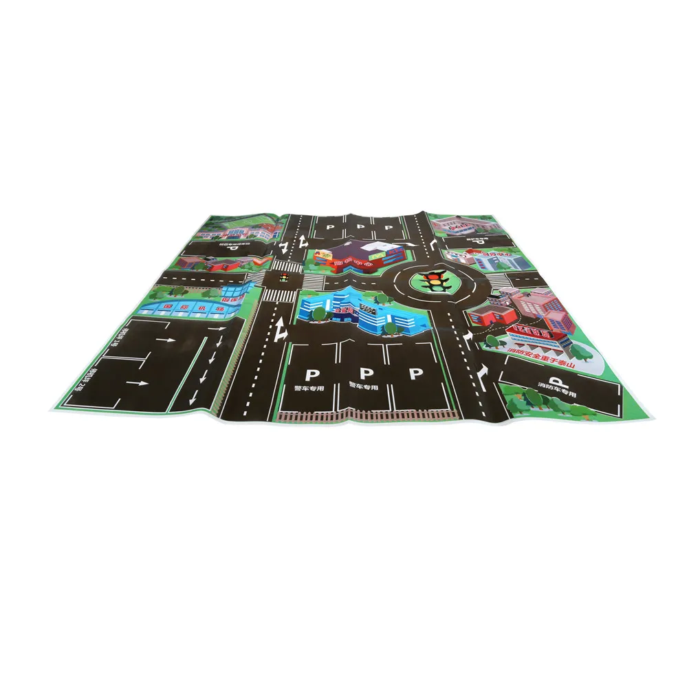 Dikke Stad Stadsverkeer Baby Kruipen Mat Pvc Klimmen Pad Green Road Kinderen Spelen Mat Tapijt Voor Baby 70*70Cm