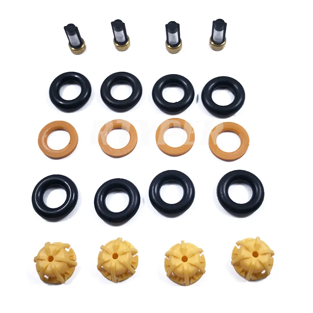 4Sets 0280150440 0280150715 Fuel Injector Repair Kits Microfilter Oring Plastic Gasket 02102 For BMW E60 E39 E36 520i 318ti