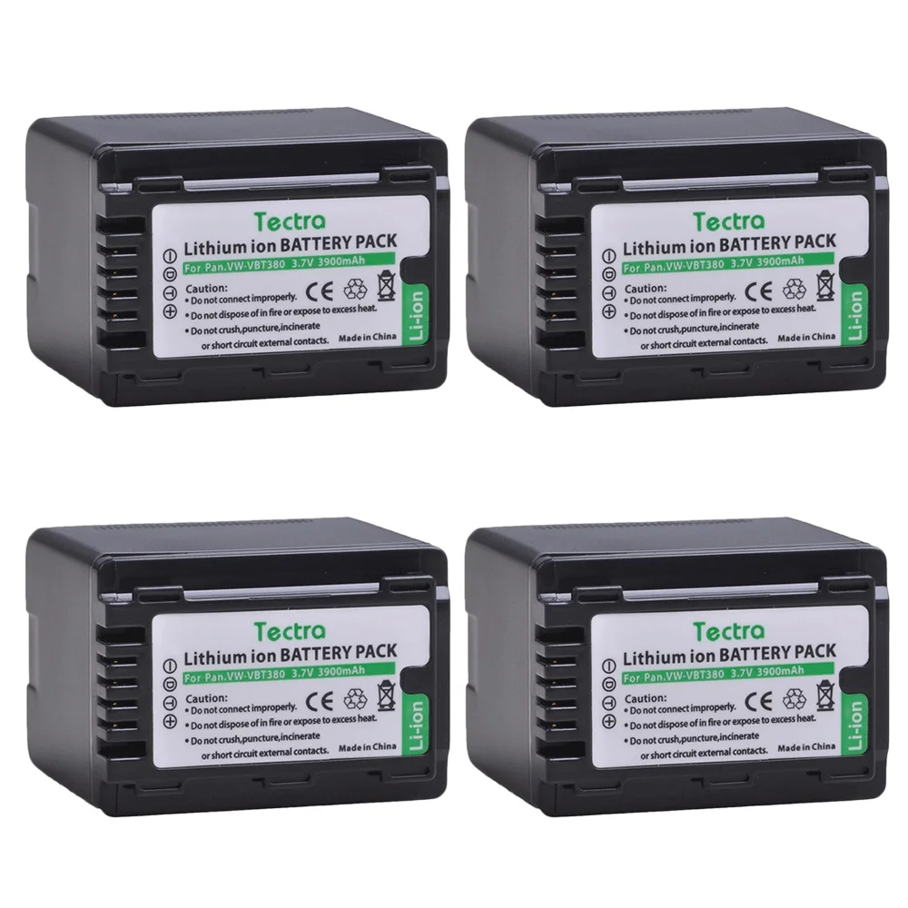 

4pcs 3900mAh VW-VBT380 VBT380 VW-VBT190 Battery for Panasonic HC-V110, HC-V130, HC-V160, HC-V180, HC-V201, HC-V250,HC-V260