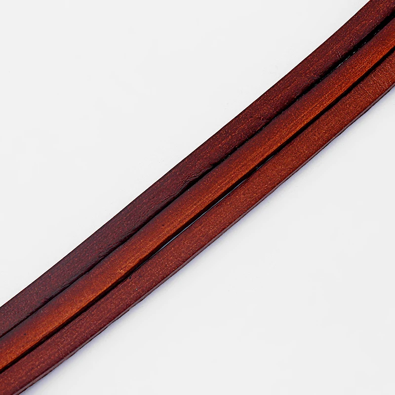 

5meter Fashion Jewelry 4*2mm Dark Brown Genuine Leather Flat Leather Cord For DIY Bracelet Jewelry Findings Accessories