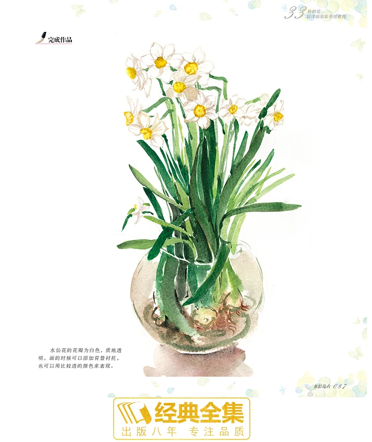 Watercolor Tutorial Book Chinese Water Color Drawing Books for beginners Introduction to Watercolor 33 cases -Flowers