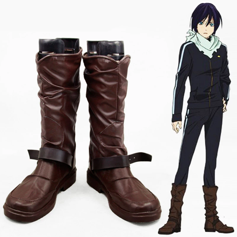 Anime Noragami Yato Cosplay Schuhe Männer Frauen Lederstiefel Halloween Phantasie Party Requisiten benutzer definierte Größe