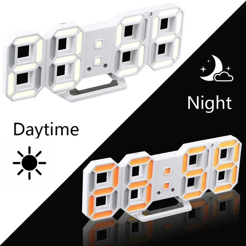 

Digital LED Wall Alarm Clock, Color Changing, 3D, Modern, Desktop, Home, Living Room, Office, Table, Desk, Night Light, Newest