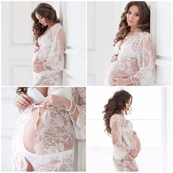 Maternity Photography Props Clothes Pregnancy Dresses For Pregnant Women Clothing Photo Shoot White Black Lace Dress clothing