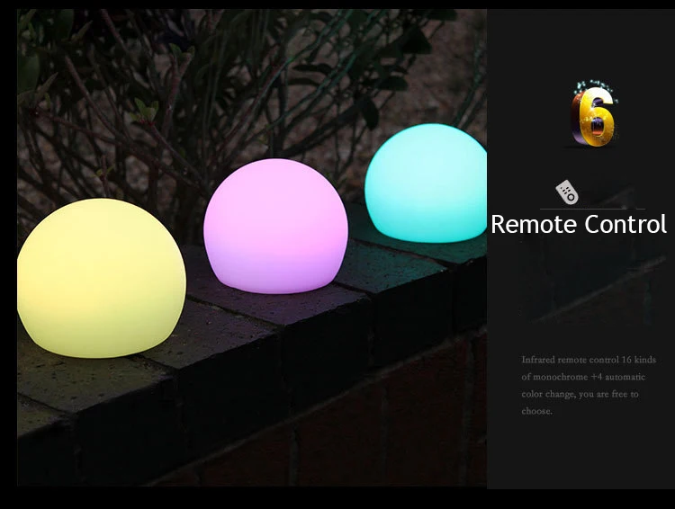 Rechargeable Remote Control LED Ball Night Lights Indoor Home Table Lamp Garden Lawn Wedding Party KTV Bar New Year Decoration