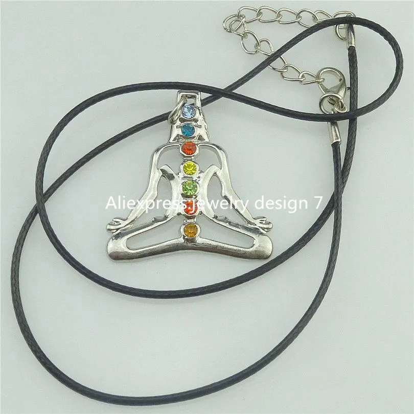 1Pc Vintage Chakra Buddhism Meditation Yoga Protection Amulet Pendant Necklaces Turkish Eye Fatima Hand Grunge Collares Jewelry