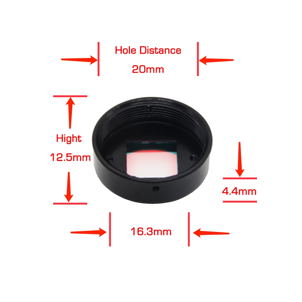 CS Mount Holder Full Metal with 650nm IR Filter For CS Lens Support 20mm Hole Distance PCB Board Module or CCTV Camera