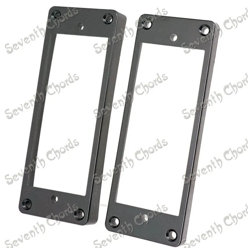 A Pair of Black Plastic Curved Pickup Humbucker Ring Set For Electric Guitar Replacement Neck Ring and Bridge Ring