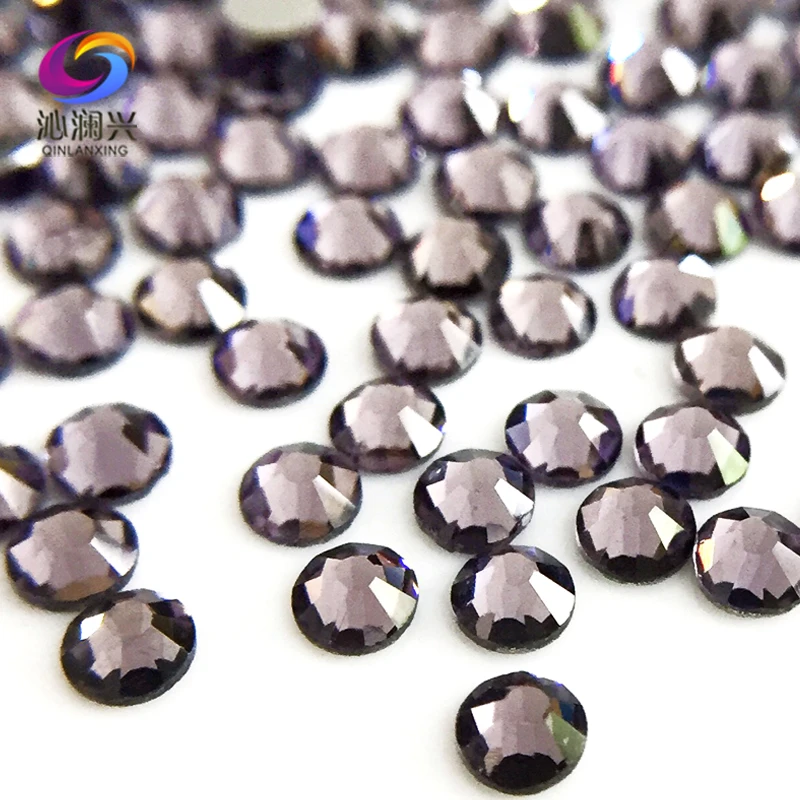 SS3-SS34 Lotus Purple Color Non HotFix Flatback Top-level Glass Crystal 3D Nail Art Rhinestones Diy Ecorations MFHZ