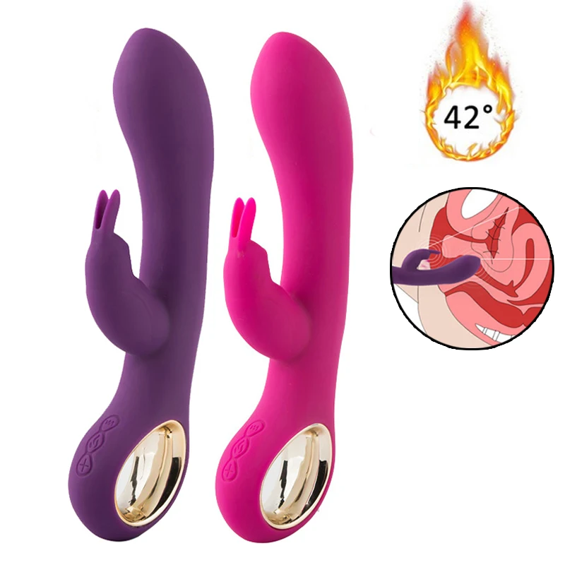 Consolador con calor y carga de 10 velocidades, vibrador, punto G, Vagina, masajeador estimulador de clítoris, conejo, Juguetes sexuales, masturbador para mujeres