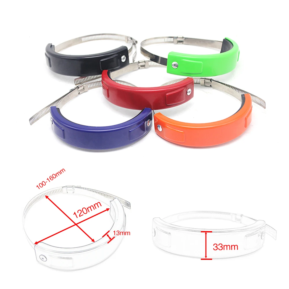 ZSDTRP العالمي دراجة نارية العادم حامي 100 مللي متر-140 مللي متر البيضاوي يمكن غطاء جولة العادم الحرس غطاء #3