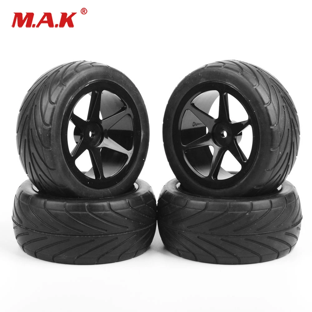 90mm RC 1/10 On Road Buggy Tire Wheels Rims 12mm Hex 4pcs Set For HSP HPI Racing Accessories Width 33mm/40mm Front/Rear Tire