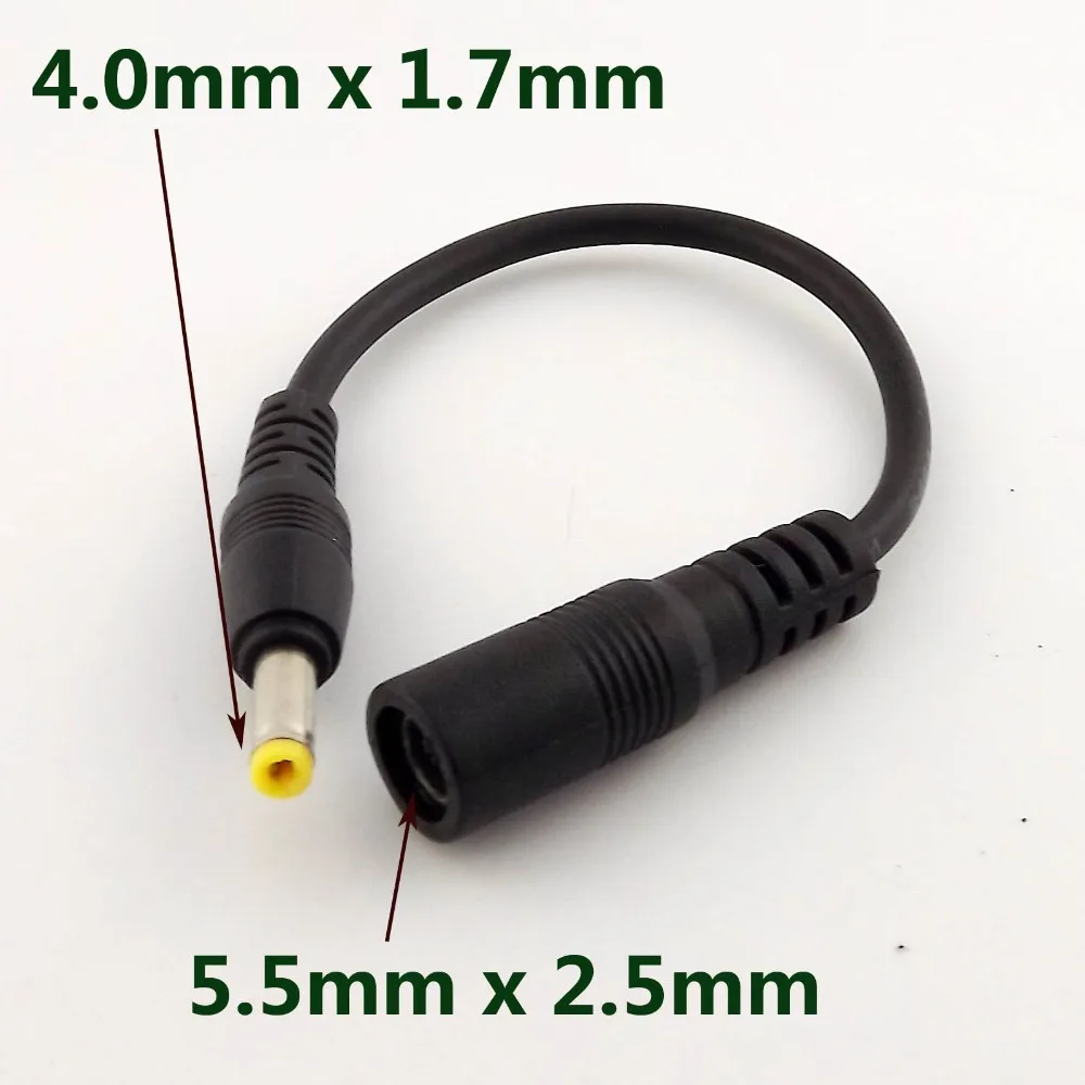 

2 шт. CCTV DC адаптер питания Соединительный кабель 5,5x2,5 мм гнездо для 4,0x1,7 мм папа 17 см