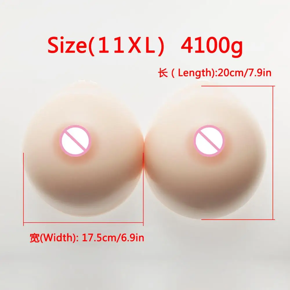 Crossdresser White Huge Artificial Breast 4100g/Pair Silicone Breast Forms False Breasts Enhancer Shemale Silicone Boobs