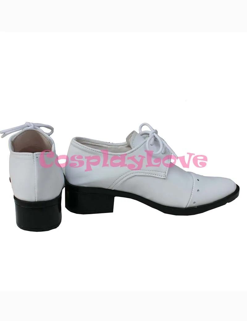 Custom Made Japanese Anime Black Butler Kuroshitsuji Baron White PU Leather Cosplay Shoes For Christmas Halloween CosplayLove