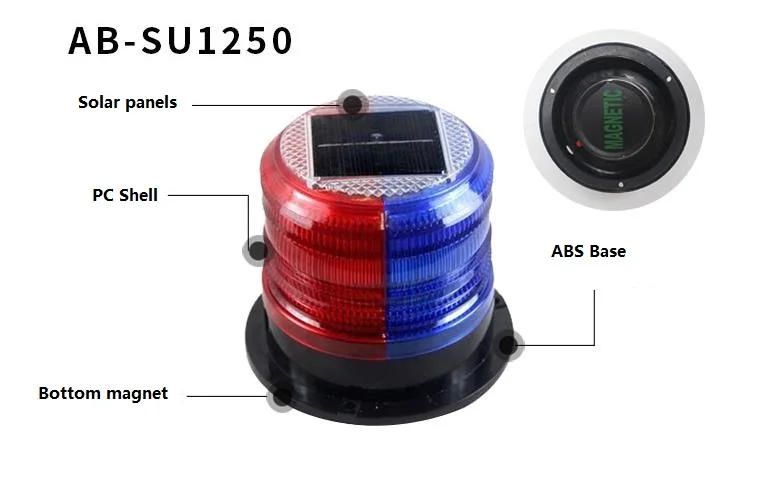 Rotierende Rot-Blaue Blinkende Warnleuchte Endlos Blinkende LED-Fahrzeug-Warnlampe Bau-Straßen-Verkehrssignallampe – Detail 2