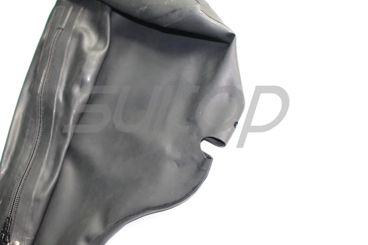 Suitop latex Hoods Open mouth only with back zip