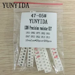 200PCS  1%  1206 SMD resistors assorted kit set ,10 valueX20pcs=200pcs 1R00 R820 R750 R620 R500 R470 R330 R220 R150 R100