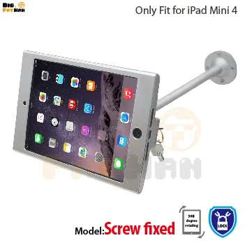 

Flexible gooseneck wall mount holder stand for iPad mini 4 5 & 8.3mini 6 security safe locked metal box foothold support arm