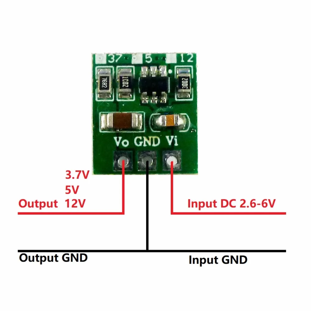 3PCS Ultra-small & Ultra-thin 6W 3V 3.3V 4.2V 4.5V to 3.7V 5V 12V DC DC Step-up Boost Converter for 18650  DD0512MA   DIY