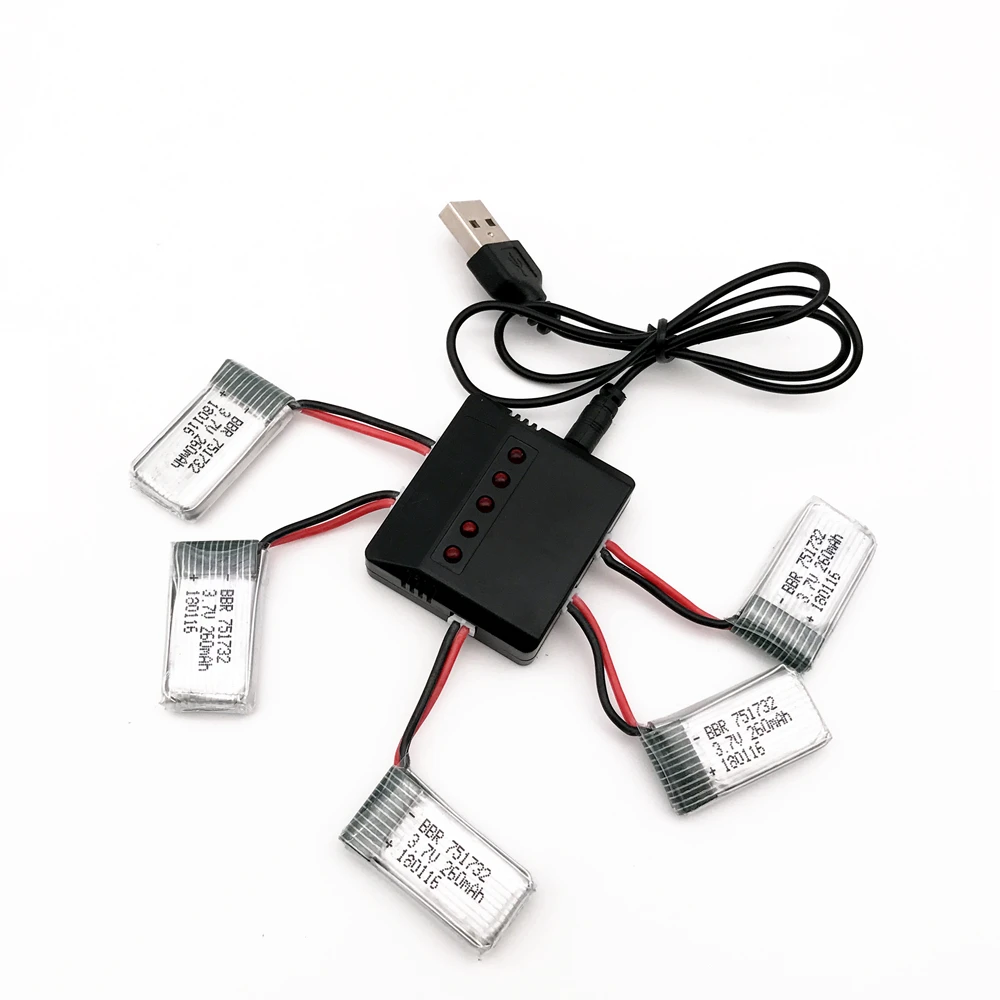 10pcs 3.7V 260MAH Upgrade For Eachine E010 E010C E011 E013 H36 Mini RC Quadcopter 3.7V 260MAH 30C Libo Battery With Charger Set