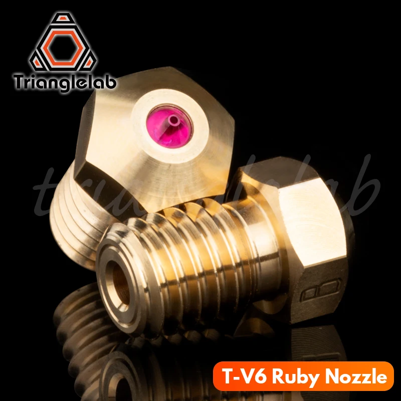 C trójkątna dysza rubinowa T-V6 o wysokiej temperaturze 1,75 mm dla V6 HOTEND Kompatybilna z PETG ABS PEI PEEK NYLON itp.dysza rubinowa