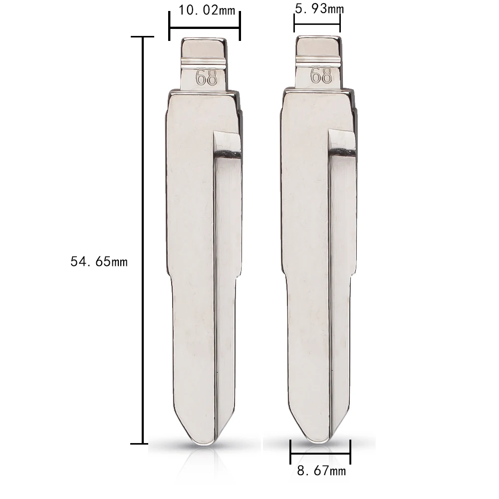 KEYYOU Metal Blank Uncut Flip KD Remote Key Blade Type #68 for Lioncel V3 Key Blade NO. 68