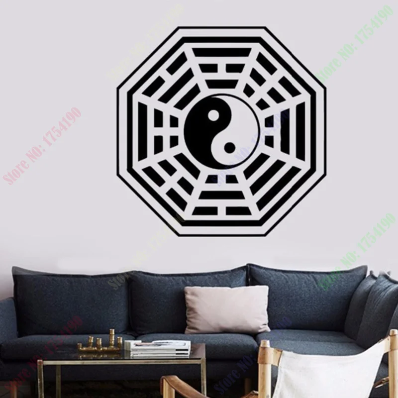Наклейка на стену Будда Инь Ян Восточная релаксация Медитация OM Декор Домашнее украшение Наклейка на стену размер 56x56 см