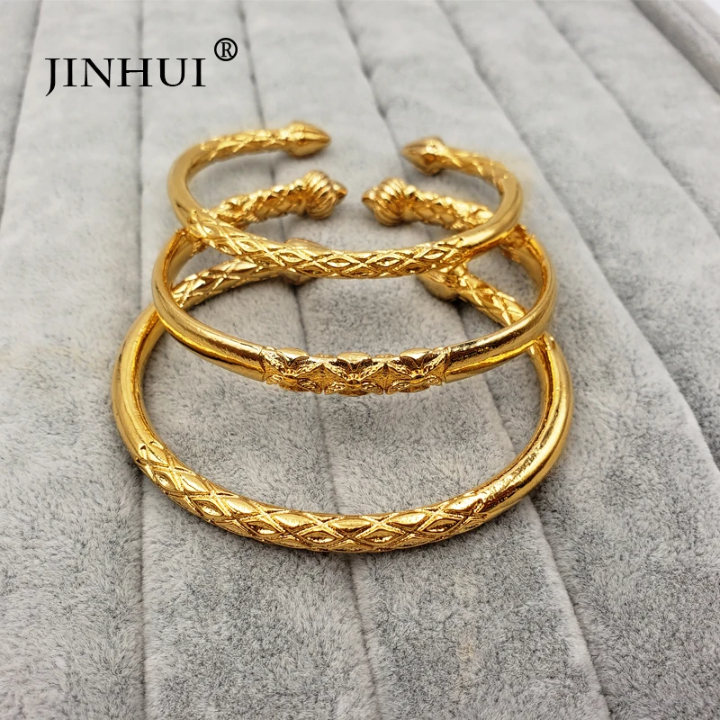 Men individuality viking Gold Color Bangles for Women Bride Wedding Bracelets Ethiopian/France/African/Dubai Jewelry gifts