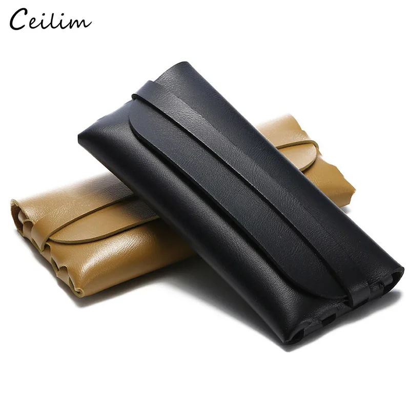 

Portable Faux Leather Case for Sunglasses Fashion Black Glasses Box Cover Women Eyewear Accessoroes