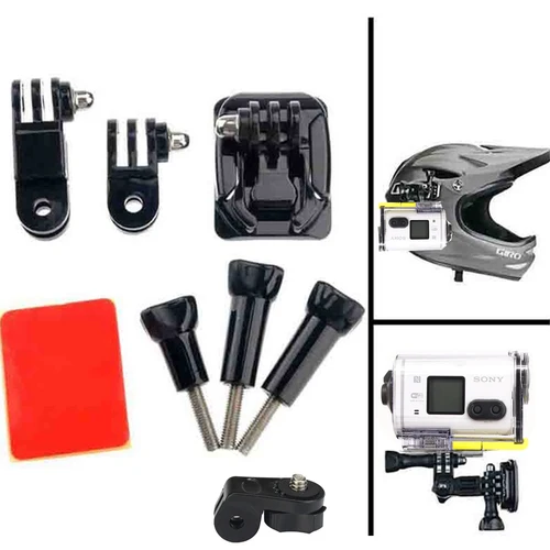 Imagen 1 del producto Accesorios para cámara de acción Sony, Base curva y tornillo para trípode, soporte para casco para HDR-AS100VA AS30V ction Sport Camera
